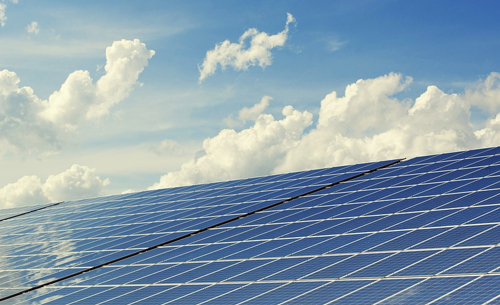 Solar panels and sky